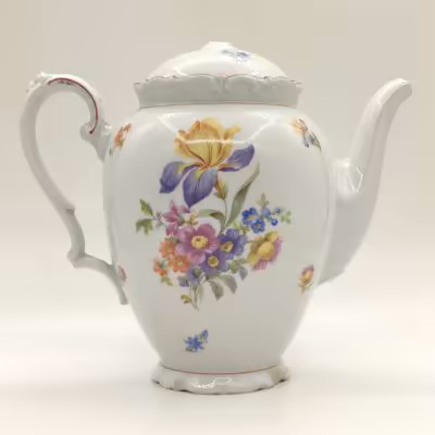купить Чайник доливной с цветочным декором, фарфор, деколь, Kahla, Германия, 1937-1956 гг.