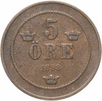 Купить Швеция 5 эре (ore) 1898