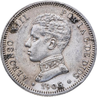 купить Испания 2 песеты (pesetas) 1905
