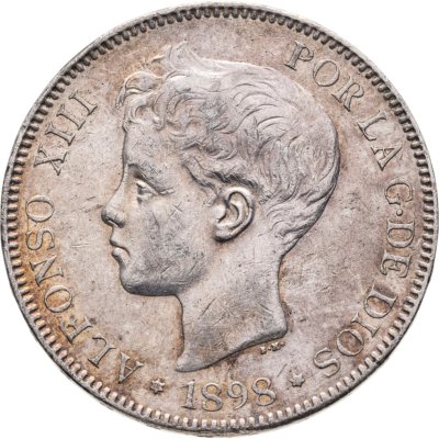 купить Испания 5 песет (pesetas) 1898