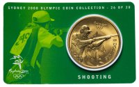 Купить Австралия 5 долларов (dollars) 2000 "Олимпийские игры в Сиднее - Стрельба" (в коинкарте)