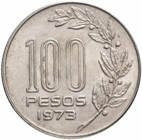 купить Уругвай 100 песо (pesos) 1973