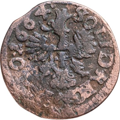 купить Речь Посполитая 1 солид 1664 Ян II Казимир - герб Польши на реверсе