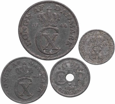 купить Дания набор от 1 до 10 эре 1944 (4 шт)