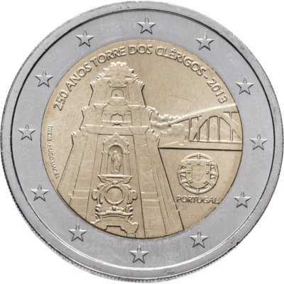 купить Португалия 2 евро (euro) 2013 250 лет церкви Клеригуш (г.Порту)