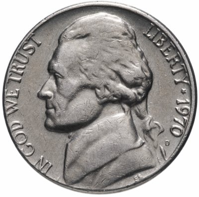 купить США 5 центов (cents) 1970 "Jefferson Nickel (Джефферсон)" "D"