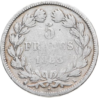 купить Франция 5 франков (francs) 1833