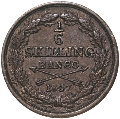 купить Швеция 1/6 скиллинга банко (skilling banco) 1847