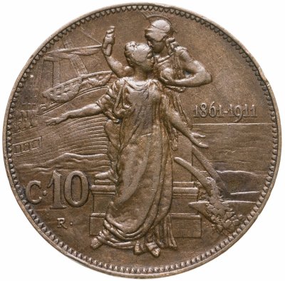 купить Италия 10 чентезимо (centesimi) 1911 50 лет Королевству