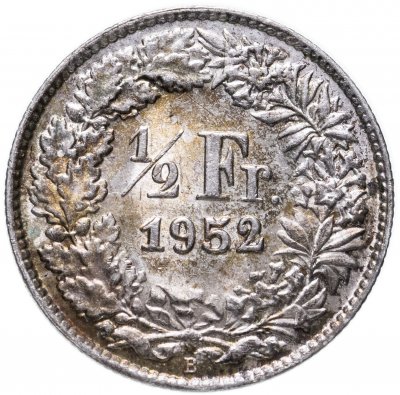 купить Швейцария 1/2 франка (franc) 1952