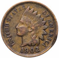 Купить США 1 цент (cent) 1902 Indian Head Cent