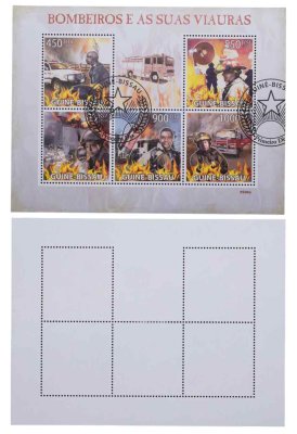 купить Гвинея-Бисау марки квартблок "Автомобили. Машины. Пожарная машина" 450, 550, 800, 900, 1000 франков 2009
