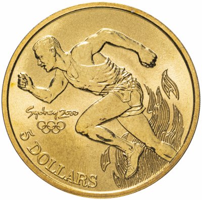купить Австралия 5 долларов (dollars) 2000 "Олимпийские игры в Сиднее - Легкая атлетика"