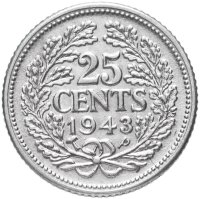 купить Нидерланды 25 центов (cents) 1943