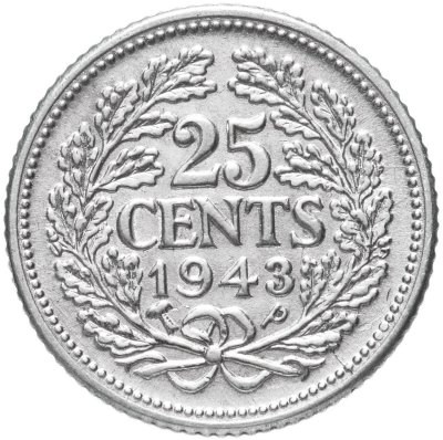 купить Нидерланды 25 центов (cents) 1943
