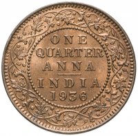 купить Британская Индия 1/4 анны (anna) 1936 •