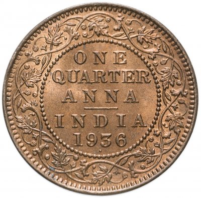 купить Британская Индия 1/4 анны (anna) 1936 •