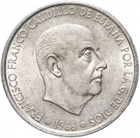 купить Испания 100 песет (pesetas) 1966 ("67" внутри звезды)