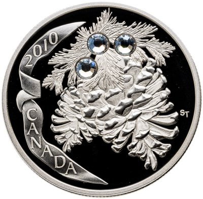 купить Канада 20 долларов 2010 "Шишка лунный свет", в коробке с сертификатом
