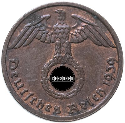 купить Германия, Третий рейх 1 рейхспфенниг (reichspfennig) 1939, знак монетного двора "A" - Берлин