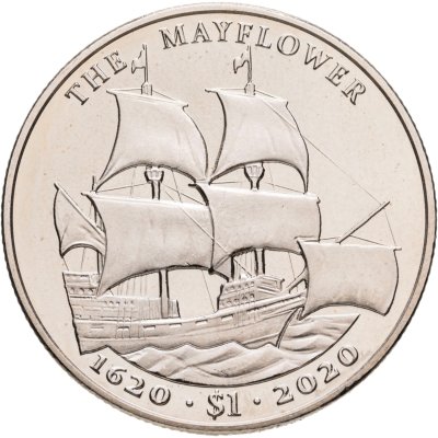 купить Британские Виргинские Острова 1 доллар 2020 "400 лет корабль Mayflower"