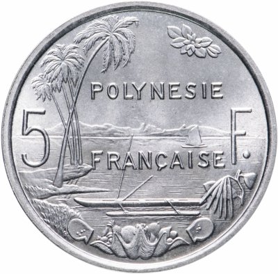 купить Французская Полинезия 5 франков (francs) 1977