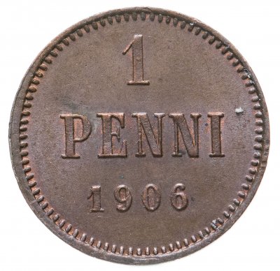 купить 1 пенни (penny) 1906 монета для Финляндии