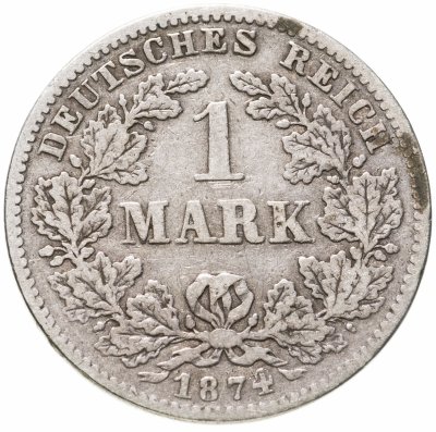 купить Германская Империя, 1 марка 1874 знак монетного двора: "G" - Карлсруэ