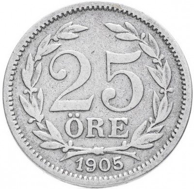 купить Швеция 25 эре 1905