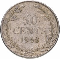 Купить Либерия 50 центов (cents) 1968