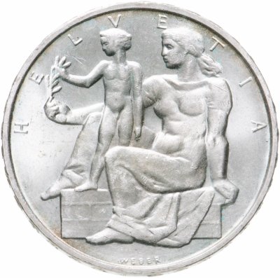 купить Швейцария 5 франков (francs) 1948 100 лет Швейцарской Конституции