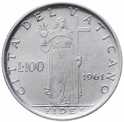 купить Ватикан 100 лир 1961
