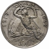 купить Чехословакия 100 крон 1948 "30-летие независимости"