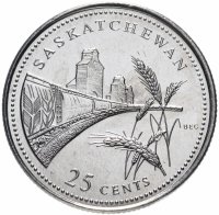 купить Канада 25 центов (cents) 1992 "125 лет Конфедерации Канада - Саскачеван"
