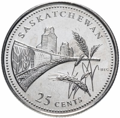 купить Канада 25 центов (cents) 1992 "125 лет Конфедерации Канада - Саскачеван"