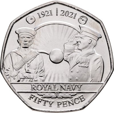 купить Джерси 50 пенсов 2021 100 лет Королевскому британскому легиону /Королевский военно-морской флот/