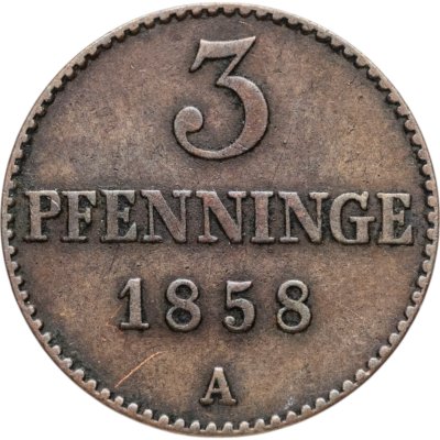 купить Германия, Мекленбург-Шверин 3 пфеннига 1858 "A"
