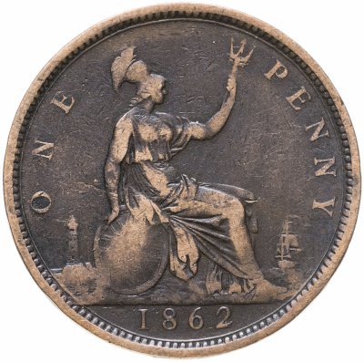 купить Великобритания 1 пенни (penny) 1862