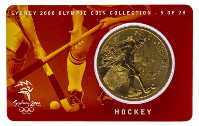 купить Австралия 5 долларов (dollars) 2000 "Олимпийские игры в Сиднее - Хоккей на траве" (в коинкарте)