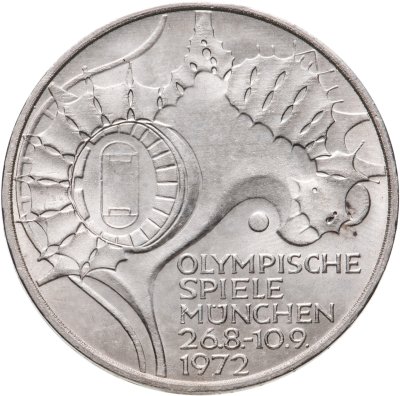 купить Германия 10 марок 1972 D XX летние Олимпийские Игры, Мюнхен 1972 - Стадион
