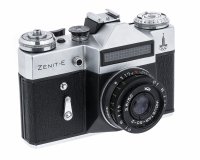 Купить Фотоаппарат "Zenit-E" с олимпийской символикой и объективом "Индустар - 50-2", в родном кофре, Красногорский механический завод, СССР, 1970-1980 гг.