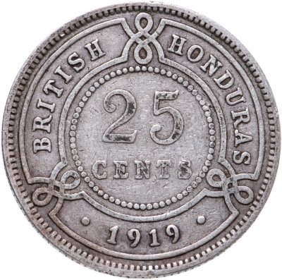 купить Британский Гондурас 25 центов (cents) 1919