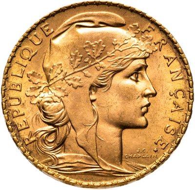 купить Франция 20 франков (francs) 1908
