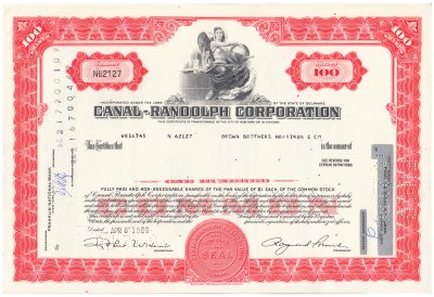 купить Акция США GANAL- RANDOLPH CORPORATION 1969 г.
