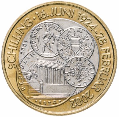 купить Австрия 50 шиллингов (shillings) 2001 Последний шиллинг