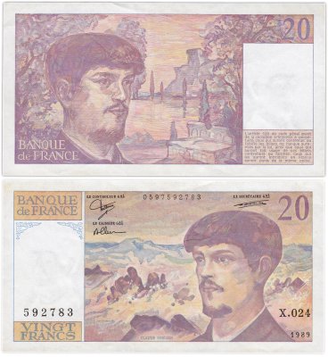 купить Франция 20 франков 1989 года (Pick 151)