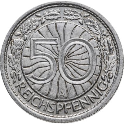 купить Германия 50 рейхспфеннигов (reichspfennig) 1936 A знак монетного двора "A" — Берлин