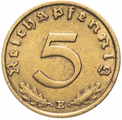 купить Германия (Третий Рейх) 5 рейхспфеннигов 1938 "Е"
