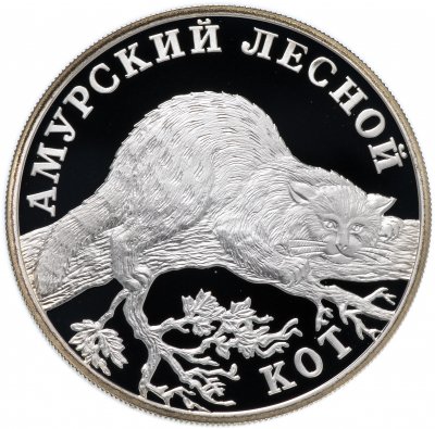 купить 1 рубль 2004 СПМД "Красная книга: амурский лесной кот"