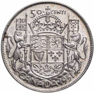 купить Канада 50 центов (cents) 1951